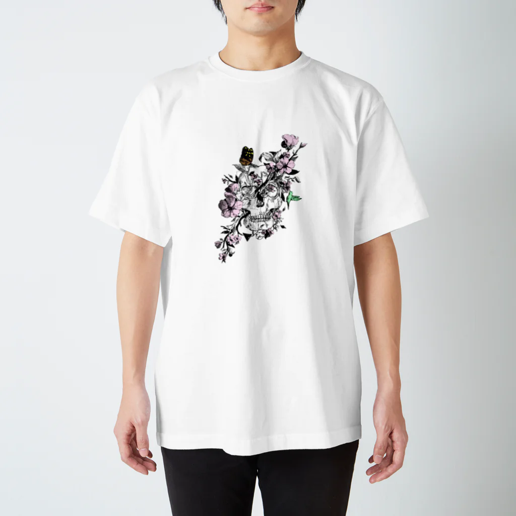 らんまの髑髏と花 スタンダードTシャツ