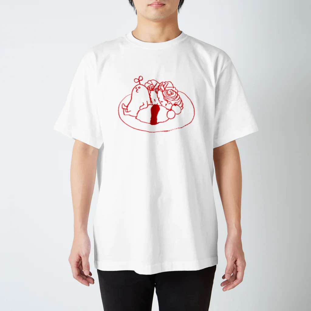 メバエマツモトのmebaelunch(red) スタンダードTシャツ