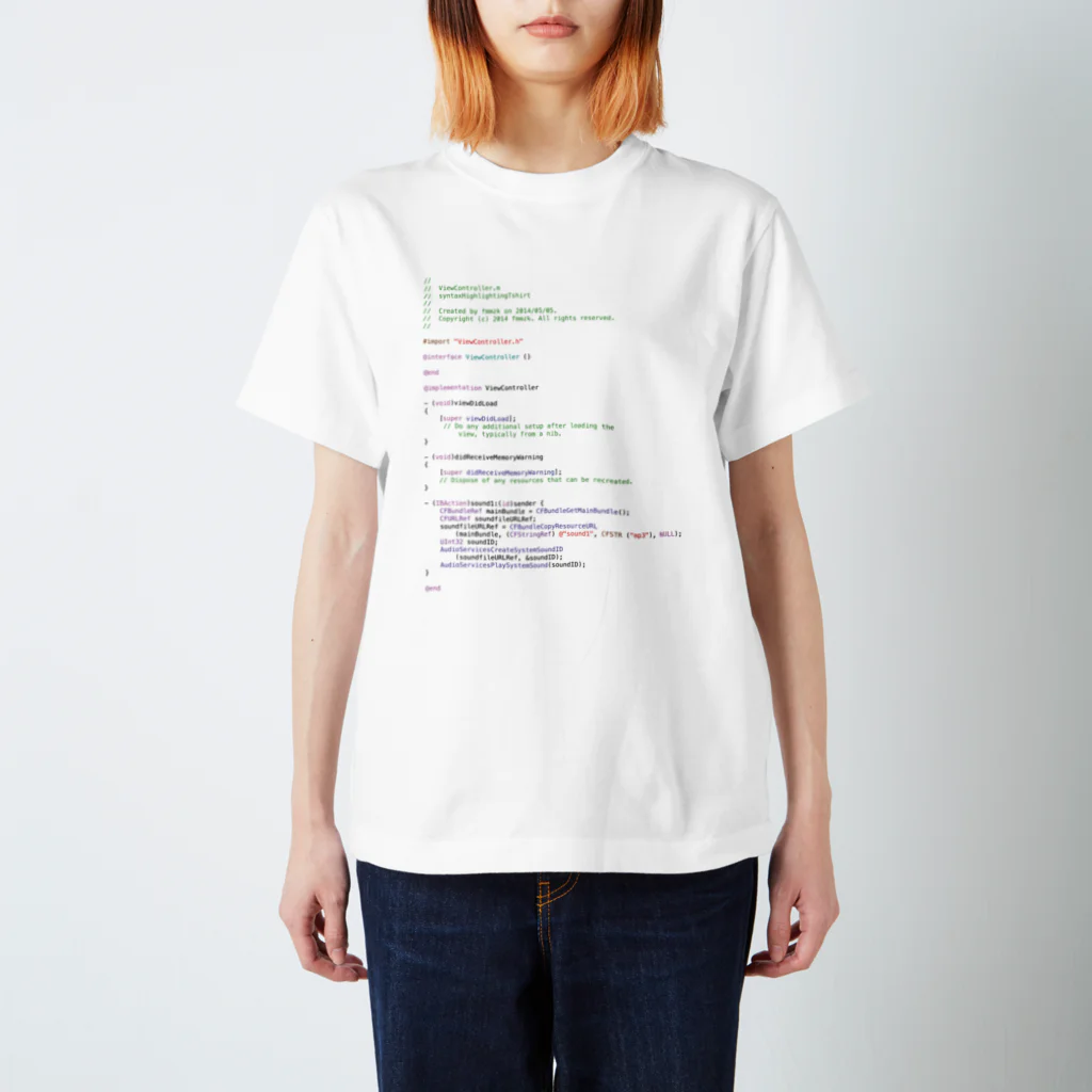 fmmzkのsyntaxHighlightingViewController.m スタンダードTシャツ