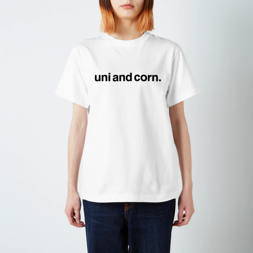 blancheのuni and corn. black スタンダードTシャツ