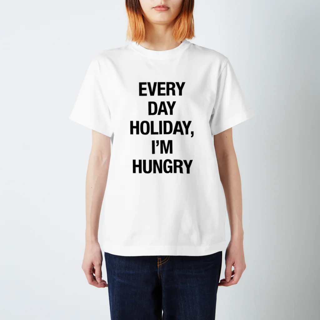 creamuのEVERY DAY HOLIDAY, I'M HUNGRY Regular Fit T-Shirt