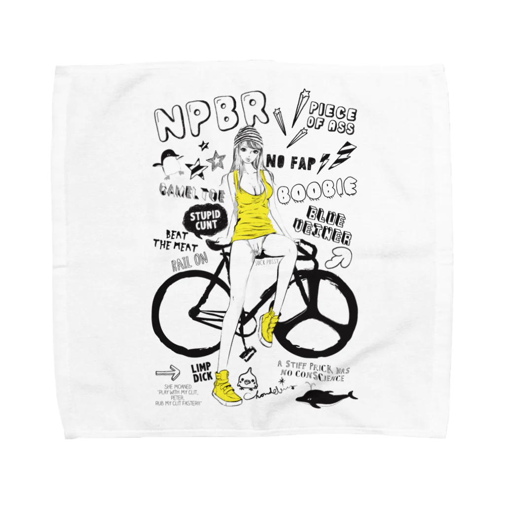 loveclonesのNPBR 自転車女子 ガーリーイラスト Towel Handkerchief