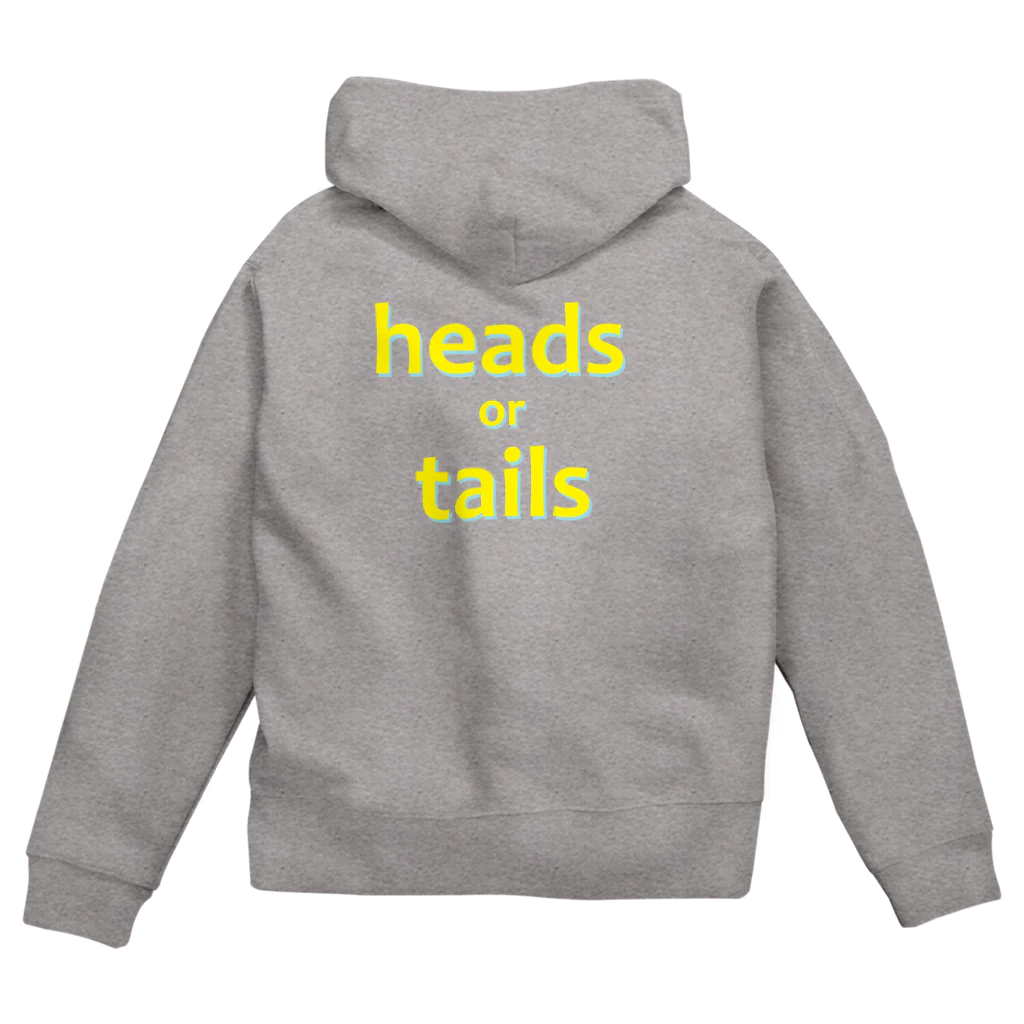 Lenのheads or tails　yellow＋blue ジップパーカー