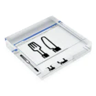 taizoooのU+1F374 FORK AND KNIFE Acrylic Block :placed flat