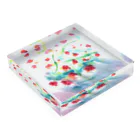 にじのははのにじみ_お花 Acrylic Block :placed flat