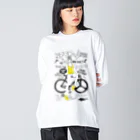 loveclonesのNPBR 自転車女子 ガーリーイラスト ビッグシルエットロングスリーブTシャツ