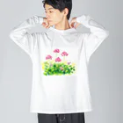 リラのレンゲ草 ビッグシルエットロングスリーブTシャツ