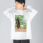 J. Jeffery Print Galleryの愛犬とお散歩 ビッグシルエットロングスリーブTシャツ