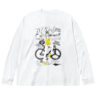 loveclonesのNPBR 自転車女子 ガーリーイラスト ビッグシルエットロングスリーブTシャツ