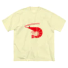 大森巳加商店（Ohmori Mika Shouten)のエビ（アカ） ビッグシルエットTシャツ