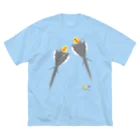 LittleLoroのノーマルオカメインコ　ごきげんポーズ中 ビッグシルエットTシャツ