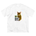 NobigaoのNobigao　ビール猫 ビッグシルエットTシャツ