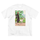 J. Jeffery Print Galleryの愛犬とお散歩 ビッグシルエットTシャツ