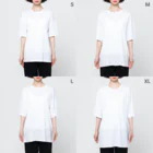 えぬのいか(まちあわせ) フルグラフィックTシャツのサイズ別着用イメージ(女性)