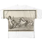 J. Jeffery Print Galleryの天使のイルカ車レース フルグラフィックTシャツ