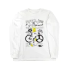 loveclonesのNPBR 自転車女子 ガーリーイラスト ロングスリーブTシャツ