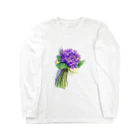 リラのスミレの花束 Long Sleeve T-Shirt