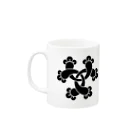 日本の家紋 六つ組丁字 Mug :left side of the handle