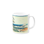 浮世絵 ｜ うきよえ屋の礫川雪ノ旦／葛飾北斎 Mug :right side of the handle