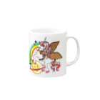 Cɐkeccooの夢見がちなユニコーン-レインボー Mug :right side of the handle