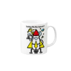 Cɐkeccooの囚われの地球人(うちゅうじん)!?ロケットに興味深々! Mug :right side of the handle