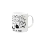 HBM STOREのHARDCORE PICNIC!黒プリント Mug :right side of the handle