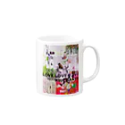 九十現音の『ラヴ・ラヴ・ラヴ』本文コラージュA Mug :right side of the handle