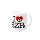 忍者スリスリくんのI LOVE SZR. Mug :right side of the handle