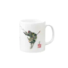 和もの雑貨 玉兎の芳年略画 悟空吹毛【浮世絵・妖怪・西遊記】 Mug :right side of the handle