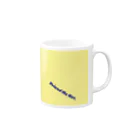 アシベズヘアのFriend Me Not. Midnight Blue & Canary Mug :right side of the handle