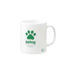 (\( ⁰⊖⁰)/) esaのpplog Mug :right side of the handle