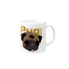 pugのパグダディ― マグカップの取っ手の右面