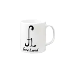 freeLand Vintage&Hamburger CafeのfLロゴ Mug :right side of the handle