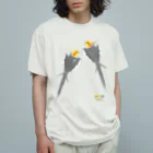 LittleLoroのノーマルオカメインコ　ごきげんポーズ中 オーガニックコットンTシャツ