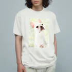 狩須磨セドリ おふぃしゃる グッズのフレンチブルドッグ オーガニックコットンTシャツ