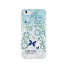 リトリッカのLitt lykke. チョウチョ柄（Sky Blue） Smartphone Case