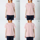 やきとりいのDoNotUploadMyImage スタンダードTシャツのサイズ別着用イメージ(女性)