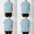 くいなの母の習字用あおりいかたち Regular Fit T-Shirt :model wear (male)