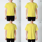 Tommmmyの詰んだゲーム スタンダードTシャツのサイズ別着用イメージ(男性)