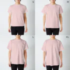 レモンスカッシュの泡のおめかしうさぎ スタンダードTシャツのサイズ別着用イメージ(男性)