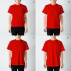 ayansのクレイジー黒蜥蜴 スタンダードTシャツのサイズ別着用イメージ(男性)