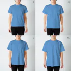 M's Waterの色違い スタンダードTシャツのサイズ別着用イメージ(男性)