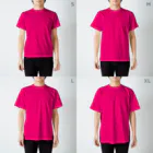 RIKOのポップコーンねこちゃん スタンダードTシャツのサイズ別着用イメージ(男性)
