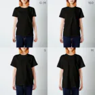 ぼんやり商会 SUZURI店の人の良さそうなサイレンカー（濃い色用） Regular Fit T-Shirt :model wear (woman)