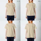 エイキノSHOPのパステルエイキノ スタンダードTシャツのサイズ別着用イメージ(女性)