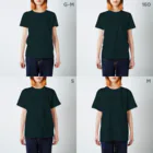 Boo houseのコケコッコ〜 スタンダードTシャツのサイズ別着用イメージ(女性)