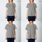 FOXY COLORSのピラティス PILATES ウェア パンダ Tシャツ gray T-Shirt:model wear (woman)
