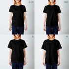 HAKO-BUNE 2ndのハコＴ白字_両面 Regular Fit T-Shirt :model wear (woman)