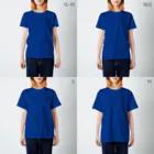 INDIVIDUAL PLATEグッズのロゴアイテム スタンダードTシャツのサイズ別着用イメージ(女性)