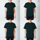 Oedo CollectionのRemote Working Boy／濃色Tシャツ スタンダードTシャツのサイズ別着用イメージ(男性)